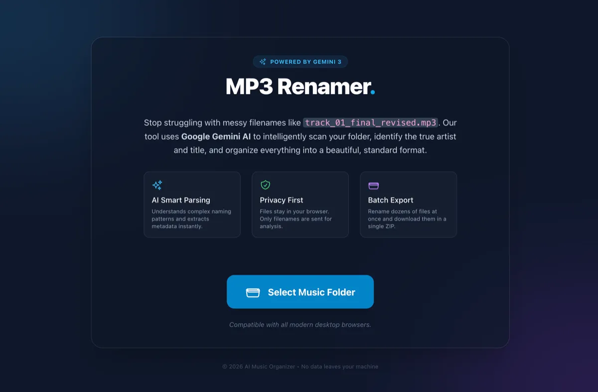AI MP3 Renamer