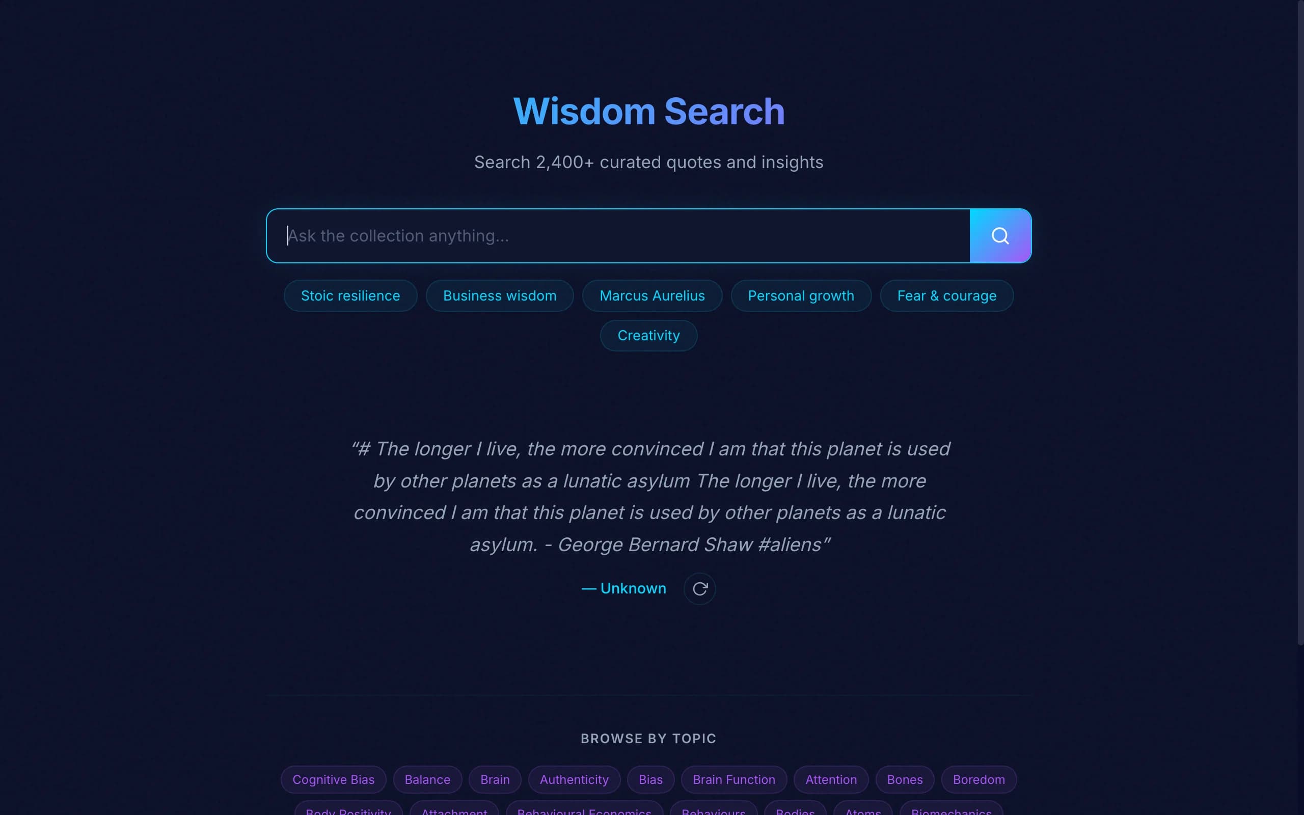 Wisdom Search Engine